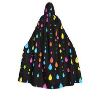 WHJSHOP La capa con capucha colorida con patrón de gotas de lluvia para adultos es una capa súper grande, cómoda y duradera