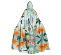 WHJSHOP La capa con capucha de Halloween con diseño de libélula en la flor para adultos es una capa súper grande, cómoda y duradera
