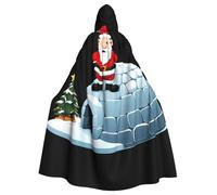 WHJSHOP La capa con capucha de Papá Noel en un iglú para adultos es una capa súper grande, cómoda y duradera
