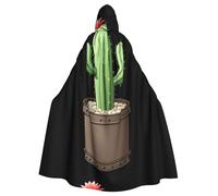 WHJSHOP La capa con capucha para adultos con diseño de cactus en el cubo de hierro es una capa súper grande, cómoda y duradera