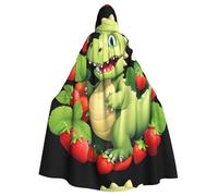 WHJSHOP La capa con capucha para adultos con diseño de dinosaurio en la flor de fresa es una capa súper grande, cómoda y duradera