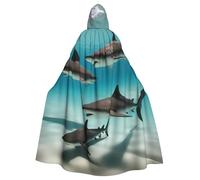 WHJSHOP La capa con capucha para adultos con diseño de peces en las profundidades del mar es una capa súper grande, cómoda y duradera