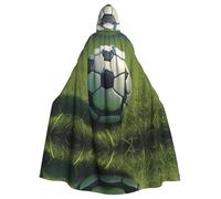WHJSHOP La capa con capucha para adultos con diseño de pelota de fútbol sobre hierba es una capa súper grande, cómoda y duradera