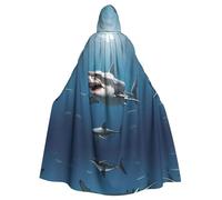 WHJSHOP La capa con capucha para adultos con diseño de tiburón blanco es una capa súper grande, cómoda y duradera