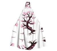 WHJSHOP La capa con capucha para adultos con patrón de árbol de cerezo en flor de Halloween es una capa súper grande, cómoda y duradera