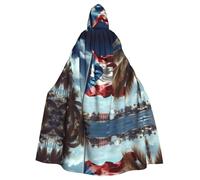 WHJSHOP La capa con capucha para adultos con patrón de bandera de Puerto Rico es una capa súper grande, cómoda y duradera
