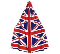 WHJSHOP La capa con capucha para adultos con patrón de bandera del Reino Unido es una capa súper grande, cómoda y duradera