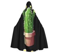 WHJSHOP La capa con capucha para adultos con patrón de cactus florecientes es una capa súper grande, cómoda y duradera