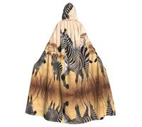 WHJSHOP La capa con capucha para adultos con patrón de cebra de pastizales de África es una capa súper grande, cómoda y duradera