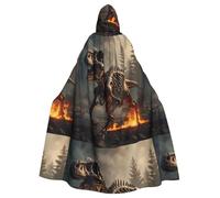 WHJSHOP La capa con capucha para adultos con patrón de dinosaurio para correr es una capa súper grande, cómoda y duradera