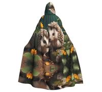 WHJSHOP La capa con capucha para adultos con patrón de erizos de la naturaleza es una capa súper grande, cómoda y duradera