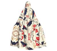 WHJSHOP La capa con capucha para adultos con patrón de garza y grulla de pájaros voladores es una capa súper grande, cómoda y duradera