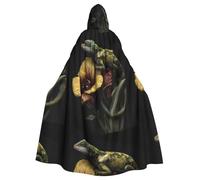 WHJSHOP La capa con capucha para adultos con patrón de lagarto en una flor es una capa súper grande, cómoda y duradera