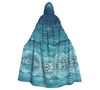 WHJSHOP La capa con capucha para adultos con patrón de mar azul profundo es una capa súper grande, cómoda y duradera