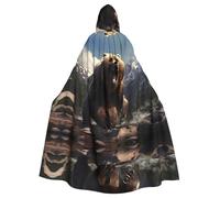 WHJSHOP La capa con capucha para adultos con patrón de osos pardos feroces es una capa súper grande, cómoda y duradera