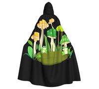 WHJSHOP La capa con capucha para adultos con patrón de setas y ranas es una capa súper grande, cómoda y duradera