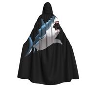 WHJSHOP La capa con capucha para adultos con patrón de tiburón blanco saltando es una capa súper grande, cómoda y duradera