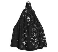 WHJSHOP La capa con capucha para adultos con patrón de universo blanco y negro es una capa súper grande, cómoda y duradera