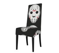 WHJSHOP La funda para silla de comedor con estampado de calavera de terror es fácil de desmontar y está hecha de tela de alta resistencia que es resistente al desgaste