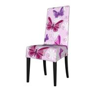 WHJSHOP La funda para silla de comedor con estampado de mariposa rosa es fácil de desmontar y está hecha de tela de alta resistencia que es resistente al desgaste