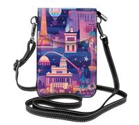 WHJSHOP Las Vegas Night City Picture - Bolso cruzado pequeño de cuero para mujer, impermeable y duradero