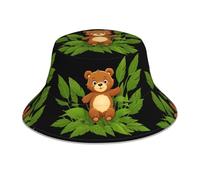 WHJSHOP Little Bear in The Bamboo Leaves Pattern - Gorro reflectante para hombres y mujeres, para viajes, camping y actividades al aire libre, color negro