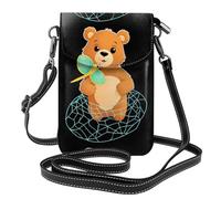 WHJSHOP Little Bear In The Net Bag - Bolso bandolera de piel para mujer, impermeable y duradero
