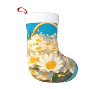 WHJSHOP Little Daisies in The Flower Basket - Calcetines decorativos de Navidad para decorar durante Halloween, Navidad y Año Nuevo