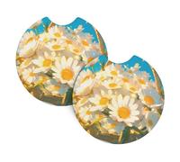 Whjshop Little Daisies in The Flower Basket - Soporte para tazas para interior de coche, 2 unidades, impermeable y rápido para coches, camiones, SUV y barcos