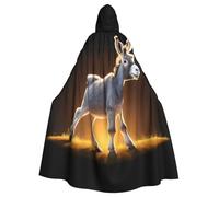 WHJSHOP Little Donkey at Sunset - Capa con capucha para adultos, con estampado de Halloween y pajarita, sin cremallera