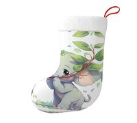 Whjshop Little Elephant Holding A Branch - Calcetines decorativos de Navidad para árboles de Navidad, mesas de comedor