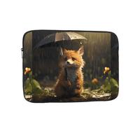 WHJSHOP Little Fox Hiding from The Rain - Funda para portátil a prueba de golpes, para hombres y mujeres, viajes de negocios, escuela y oficina