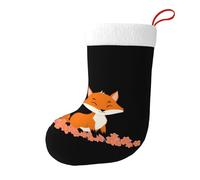 Whjshop Little Fox in The Petals - Calcetines de Navidad impresos de doble cara para decoración de interiores y fiestas de gran capacidad