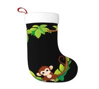 WHJSHOP Little Monkey on The Vine - Calcetines decorativos de Navidad para decorar durante Halloween, Navidad y Año Nuevo