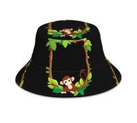 WHJSHOP Little Monkey on The Vine - Gorro reflectante para hombres y mujeres, para viajes, camping y actividades al aire libre, color negro