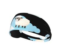 WHJSHOP Little Sheep on The White Cloud - Diadema deportiva para mujer, a prueba de sudor, banda elástica de verano