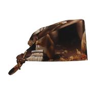 WHJSHOP Little Squirrel Mopping The Floor Pattern - Gorro de trabajo de limpieza para mujeres y hombres, para cirugía, lactancia, color negro