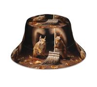 WHJSHOP Little Squirrel Mopping The Floor Pattern - Gorro reflectante transpirable para hombres y mujeres, para viajes, camping, color negro