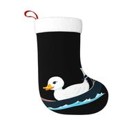 WHJSHOP Little White Duck on The Ship - Calcetines decorativos de Navidad para decorar durante Halloween, Navidad y Año Nuevo