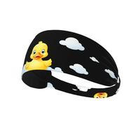 WHJSHOP Little Yellow Duck on The Cloud - Diadema deportiva para mujer, a prueba de sudor, banda elástica de verano