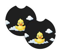 Whjshop Little Yellow Duck On The Cloud Prints - Portavasos para interior de coche, 2 piezas, impermeable y rápido para coches, camiones, SUV y barcos