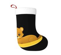 WHJSHOP Little Yellow Weasel in The Cradle - Calcetines decorativos de Navidad para decorar durante Halloween, Navidad y Año Nuevo