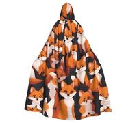 WHJSHOP Lots Of Cartoon Little Foxes Picture Halloween - Capa con capucha para hombre y mujer, para juegos de rol