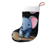 WHJSHOP - Medias decorativas de Navidad, diseño de elefante caminando en barro para fiestas de Navidad