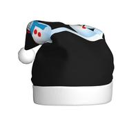 WHJSHOP Muñecos de nieve tomados de la mano con patrón de sombreros de Navidad de felpa para hombres y mujeres, gorras de fiesta de Año Nuevo