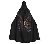 WHJSHOP Mystery Butterfly Picture - Capa con capucha para adultos, sin cremallera, cómoda y duradera para juegos de rol