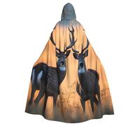 WHJSHOP Nature Wild Animal Deer - Capa con capucha para adultos, para Halloween, juegos de rol y fiestas de disfraces