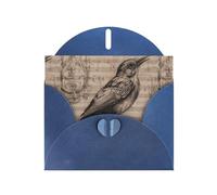 WHJSHOP Nightingale Notes Prints - Tarjeta de felicitación de papel nacarado de alta calidad, efecto perla de doble cara, sobre de papel perlado con hebilla de amor