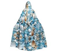 WHJSHOP Ocean Sea Beach Seashells Starfish Blue Pattern Halloween Adult Hooded Layer es una capa súper grande, cómoda y duradera