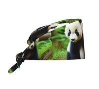 WHJSHOP Panda Cubs in The Forest - Gorro de trabajo para limpieza de imágenes para mujeres y hombres, para cirugía, lactancia, color negro